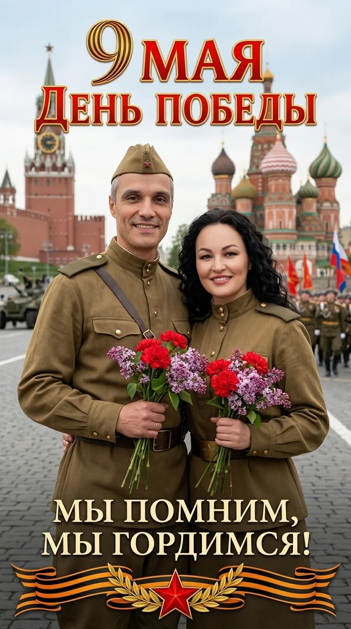 ИИ-фотосессия — 9 мая Красная площадь