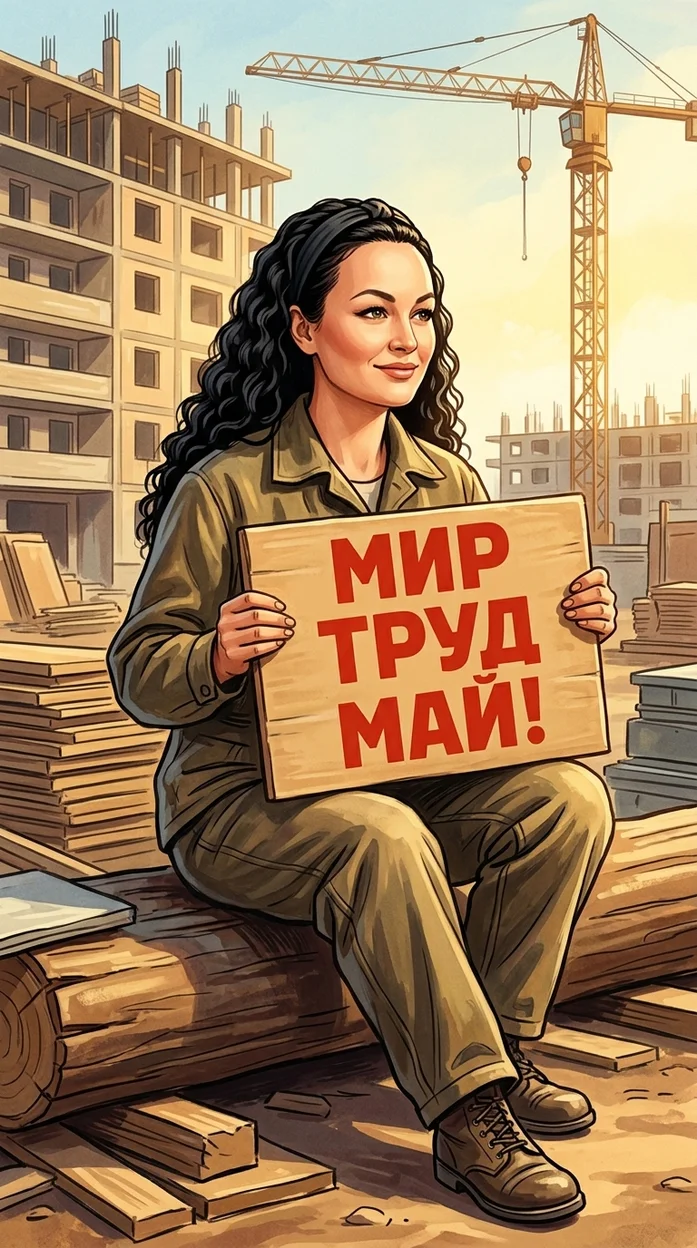  Советская ретро-иллюстрация в стиле агитационного плаката