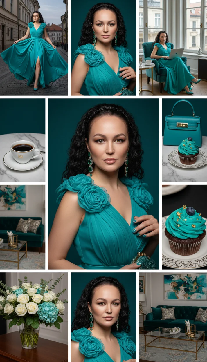 ИИ-фотосессия — Emerald Moodboard