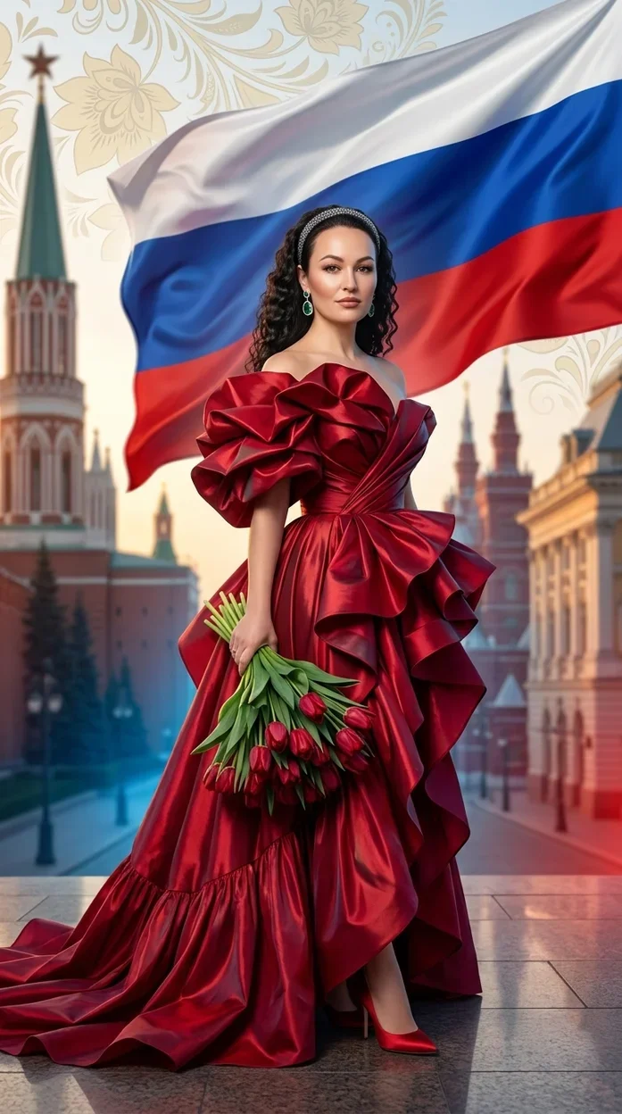Видео на День России с флагом 