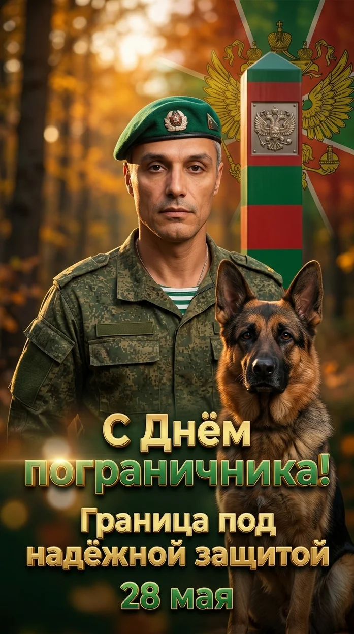 С днем пограничника - фото открытка