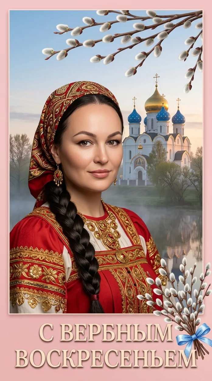 ИИ-фотосессия — Русская красавица и храм