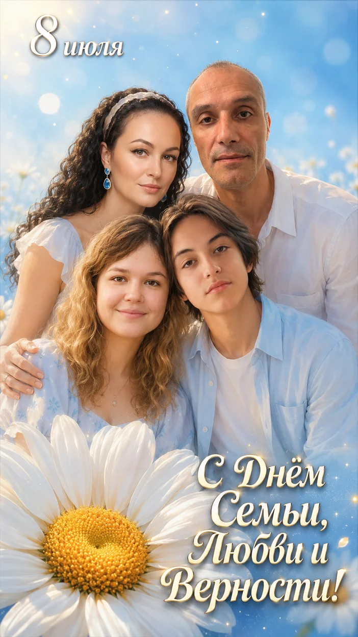  Открытка «С Днём семьи, любви и верности»