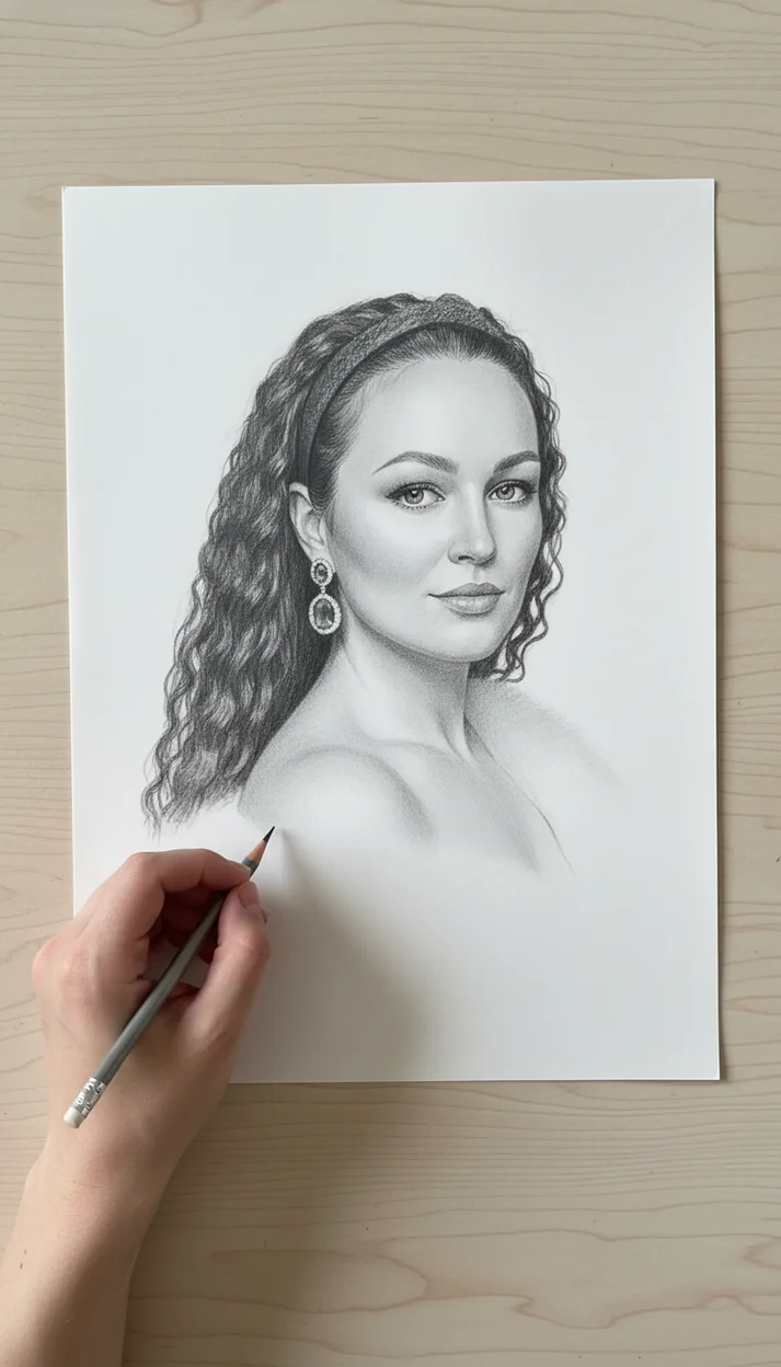 ИИ-фотосессия — Карандашный рисунок