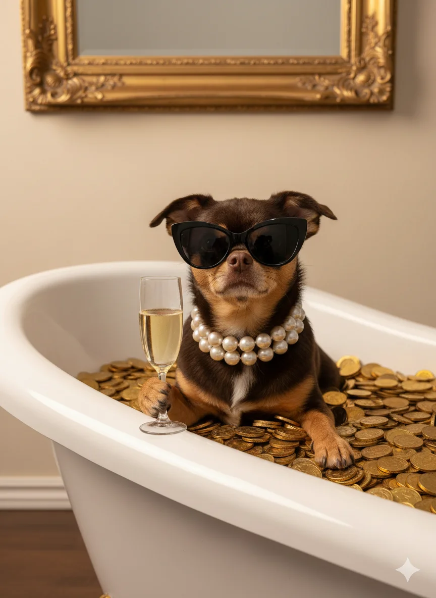 ИИ-фотосессия — собаки в стиле Luxury Life