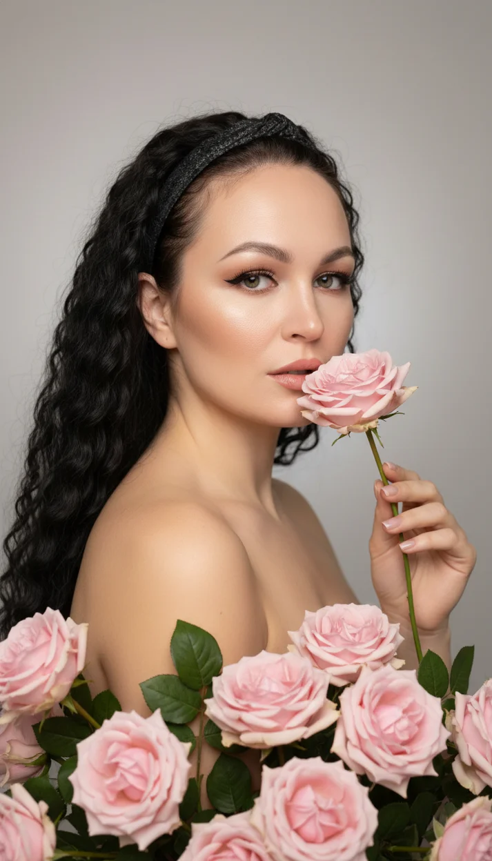 ИИ-фотосессия — Девушка с розой